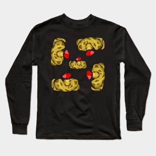 Banana Python Love Hearts Long Sleeve T-Shirt